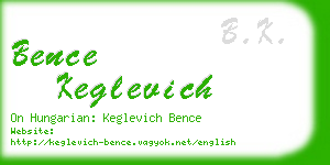bence keglevich business card